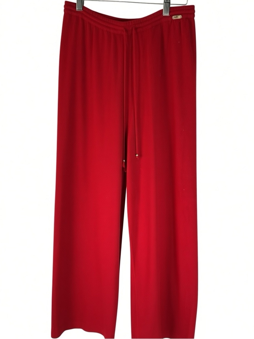 St. John Sport by Marie Gray 100% Cashmere Red Drawstring Pull on Pants Medium